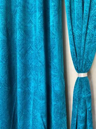 Quibble 213 cm (7 ft) Velvet Semi Transparent Door Curtain (Pack Of 2)