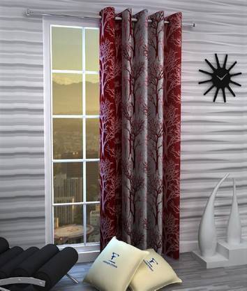 Fashion String 213 cm (7 ft) Polyester Semi Transparent Door Curtain Single Curtain