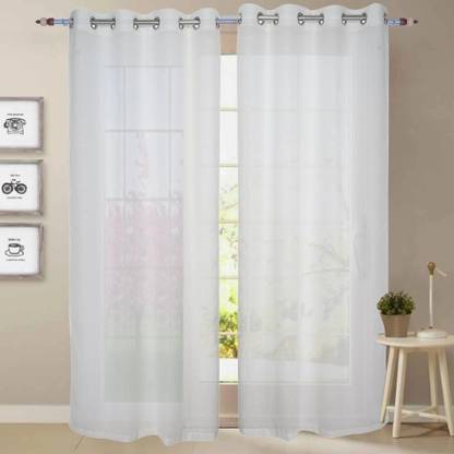Parda Online 274 cm (9 ft) Net Transparent Long Door Curtain Single Curtain