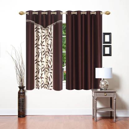 Stella Creations 154 cm (5 ft) Polyester Semi Transparent Window Curtain (Pack Of 2)