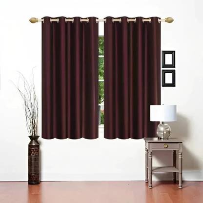Kanodia Poly Fab 152.4 cm (5 ft) Window Polyester Semi Transparent Curtain (Pack Of 2)