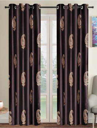 DTODEXPRESS 213.3 cm (7 ft) Polyester Semi Transparent Door Curtain (Pack Of 2)