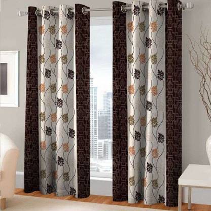 India Furnish 152 cm (5 ft) Polyester Semi Transparent Window Curtain (Pack Of 2)