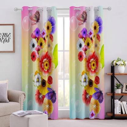 RootsCurtains 152.4 cm (5 ft) Window Polycotton Room Darkening Curtain Single Curtain