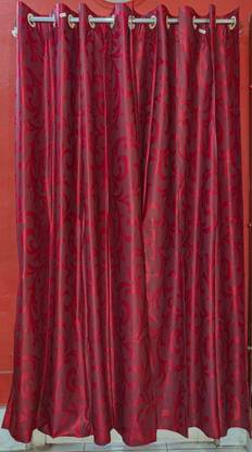 BRISHTI CREATION 214 cm (7 ft) Polyester Semi Transparent Door Curtain (Pack Of 2)