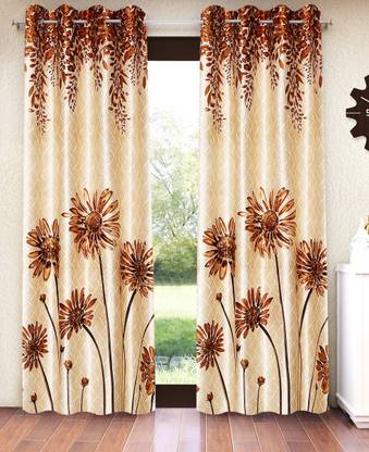Home Sizzler 213 cm (7 ft) Polyester Semi Transparent Door Curtain (Pack Of 2)