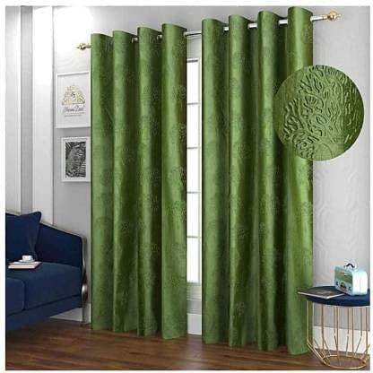 PARRAIN 152.4 cm (5 ft) Polyester Semi Transparent Window Curtain (Pack Of 2)