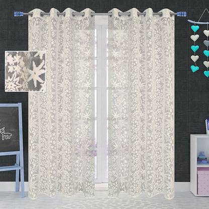 JUPON 244 cm (8 ft) Polyester Transparent Shower Curtain (Pack Of 2)