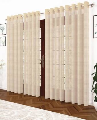 MSD Decor Hub 213 cm (7 ft) Door Polyester Transparent Curtain (Pack Of 4)