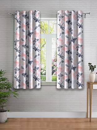 Cortina 150 cm (5 ft) Window Polyester Semi Transparent Curtain (Pack Of 2)