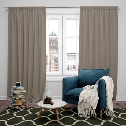 Parda Online 152 cm (5 ft) Polyester Blackout Window Curtain (Pack Of 2)