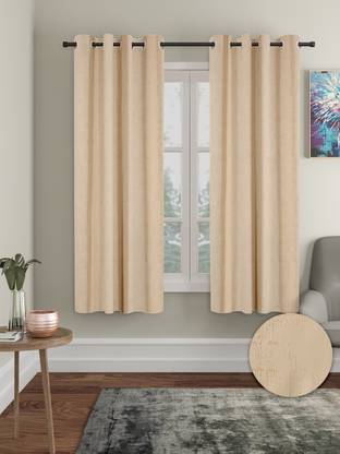 Cortina 150 cm (5 ft) Window Polyester Blackout Curtain (Pack Of 2)