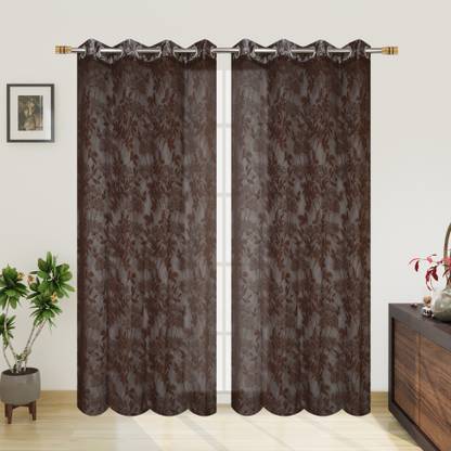 kitto 152 cm (5 ft) Window Net Transparent Curtain (Pack Of 2)