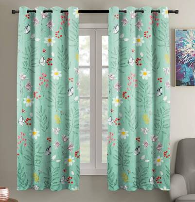 RRC 152 cm (5 ft) Polycotton Room Darkening Window Curtain (Pack Of 2)