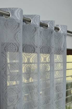 Harnay 214 cm (7 ft) Polyester, Net Transparent Door Curtain (Pack Of 2)