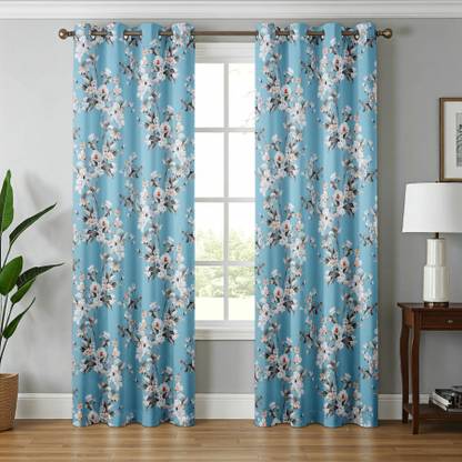 Kraftiq Homes 214 cm (7 ft) Door Polyester Blackout Curtain (Pack Of 2)