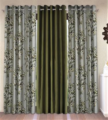 Fashion String 213 cm (7 ft) Polyester Semi Transparent Door Curtain (Pack Of 3)