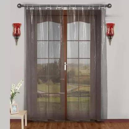 ARVI Deco 214 cm (7 ft) Shower PVC Transparent Curtain Single Curtain