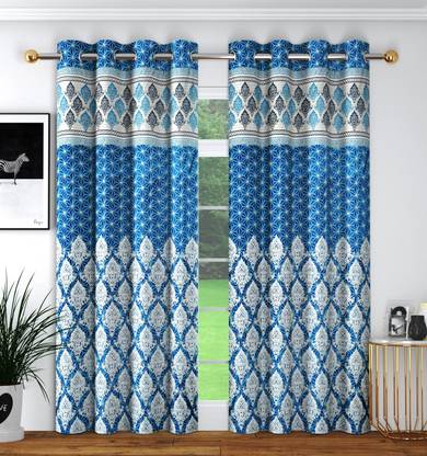 Panipat Textile Hub 274 cm (9 ft) Polyester Room Darkening Long Door Curtain (Pack Of 2)