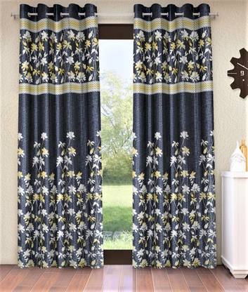 Home Sizzler 213 cm (7 ft) Polyester Semi Transparent Door Curtain (Pack Of 2)