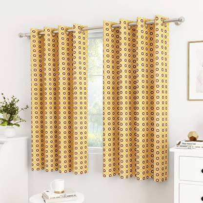 Story@home 152 cm (5 ft) Window Polyester, Blends Semi Transparent Curtain (Pack Of 2)