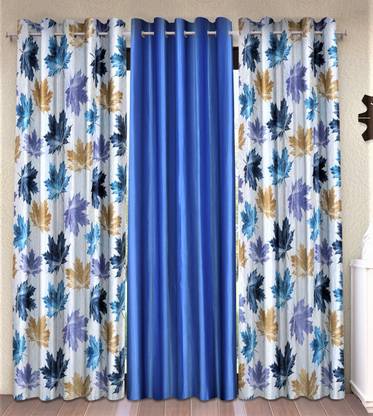 Home Sizzler 153 cm (5 ft) Polyester Semi Transparent Window Curtain (Pack Of 3)