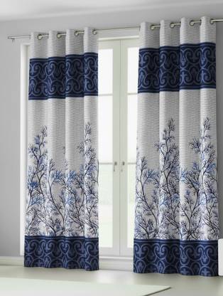 Home Sizzler 153 cm (5 ft) Window Polyester Semi Transparent Curtain (Pack Of 2)
