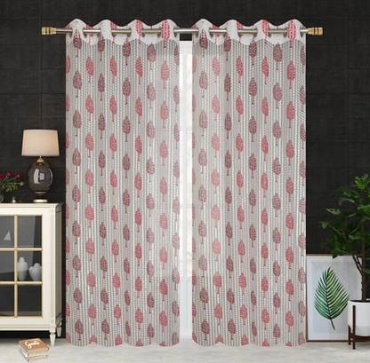 DTODEXPRESS 213.3 cm (7 ft) Tissue Semi Transparent Door Curtain (Pack Of 2)