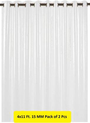 Gangji 330 cm (11 ft) Long Door PVC Transparent Curtain (Pack Of 2)
