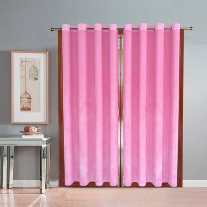 JVIN FAB 152 cm (5 ft) Velvet Blackout Window Curtain (Pack Of 2)