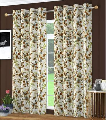 Assuja 152 cm (5 ft) Window Polyester Semi Transparent Curtain (Pack Of 2)