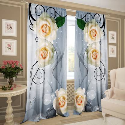 7 Star 274 cm (9 ft) Polyester Room Darkening Long Door Curtain (Pack Of 2)