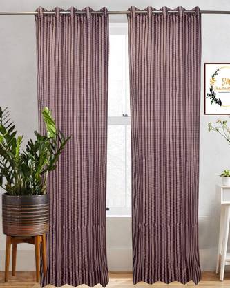 SM Shakuntala Manohar 274.32 cm (9 ft) Net Transparent Long Door Curtain Single Curtain