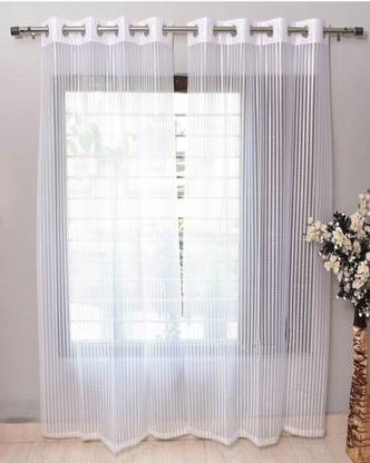 vod 213 cm (7 ft) Door Polyester Semi Transparent Curtain (Pack Of 2)