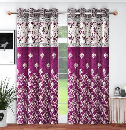 TRIP MART 213 cm (7 ft) Polyester Semi Transparent Door Curtain (Pack Of 2)
