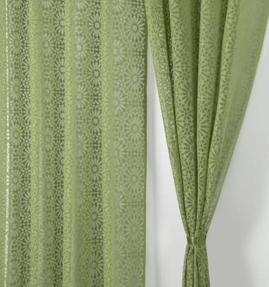Fabrilia 152 cm (5 ft) Net Semi Transparent Window Curtain (Pack Of 2)