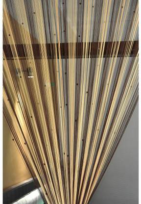 Pomp & Romp Premium Door String Beads 274 cm (9 ft) Polyester Transparent Long Door Curtain Single Curtain