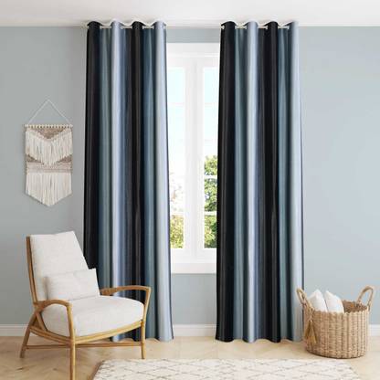 croox 215 cm (7 ft) Door Polyester Room Darkening Curtain (Pack Of 2)