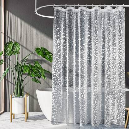 uniquella 211.5 cm (7 ft) Shower PVC Semi Transparent Curtain Single Curtain