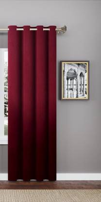 Thundershoppe 304.8 cm (10 ft) Velvet Semi Transparent Long Door Curtain Single Curtain