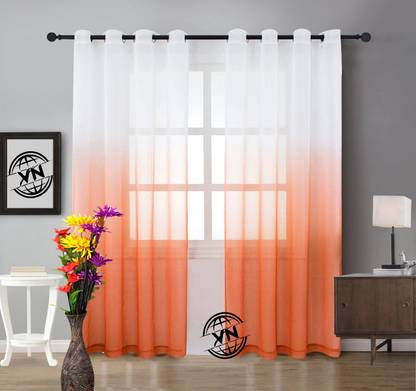 vn hub 274 cm (9 ft) Net Transparent Long Door Curtain (Pack Of 2)