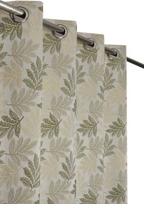 VELOURA 152.4 cm (5 ft) Window Jacquard Room Darkening Curtain (Pack Of 2)