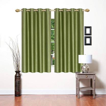 HHH FAB 151 cm (5 ft) Polyester Semi Transparent Window Curtain (Pack Of 2)