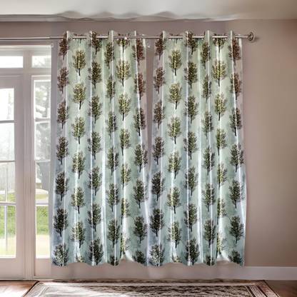 taqba 213 cm (7 ft) Door Polyester Room Darkening Curtain (Pack Of 2)