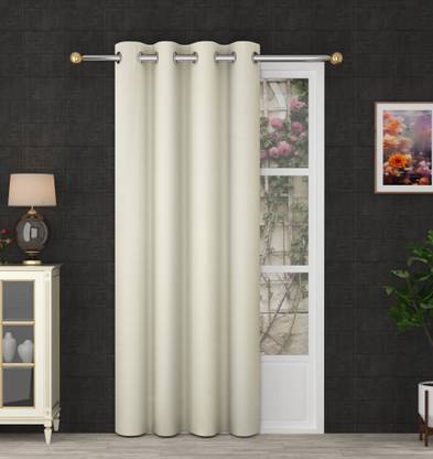 Panipat Textile Hub 213 cm (7 ft) Polyester Semi Transparent Door Curtain Single Curtain