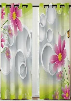 eunik E store 274 cm (9 ft) Long Door Polyester Room Darkening Curtain (Pack Of 2)