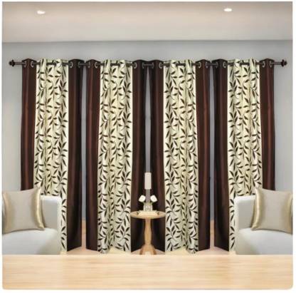 Kingly Home 152 cm (5 ft) Polyester Semi Transparent Window Curtain (Pack Of 4)