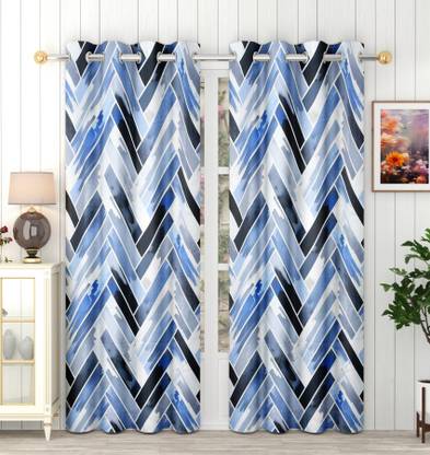 Panipat Textile Hub 213 cm (7 ft) Door Polyester Blackout Curtain (Pack Of 2)