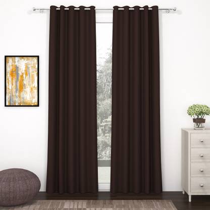 Story@home 215 cm (7 ft) Polyester, Silk Blackout Door Curtain (Pack Of 2)