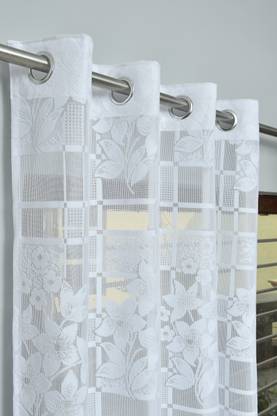 Flipkart SmartBuy 152 cm (5 ft) Net Semi Transparent Window Curtain (Pack Of 2)